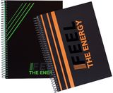 Sąsiuvinis EVAW ENERGY su spirale, A4, 90 g, 80 l., langeliais