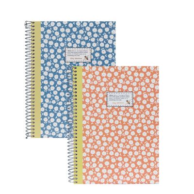 Sąsiuvinis FLOWERS su spirale, A5, 90 g, 80 l., langeliais