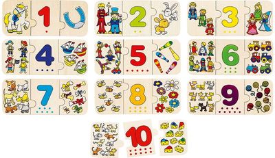 Medinė dėlionė GOKI LEARN TO COUNT AND MATCH