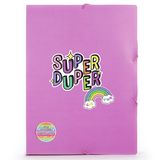 Dėklas sąsiuviniams TCD STICKER MANIA PP, A4, 4 cm, Pink