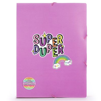 Dėklas sąsiuviniams TCD STICKER MANIA PP, A4, 4 cm, Pink