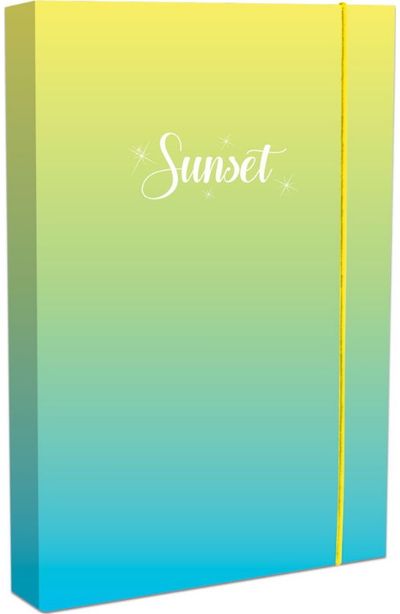 Dėklas sąsiuviniams Lastva SUNSET su guma, A4, 3 cm