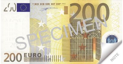 Užrašų lapeliai 200 €, 70 lapelių