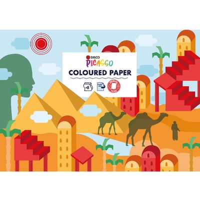 Dvipusis spalvotas popierius DISCO PICASSO, A4, 120 g, 8 l.