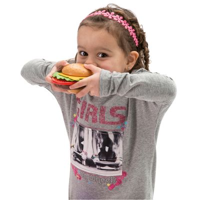 Žaislinis maisto rinkinys BURGER SET ON TRAY 17 PCS