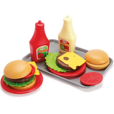 Žaislinis maisto rinkinys BURGER SET ON TRAY 17 PCS