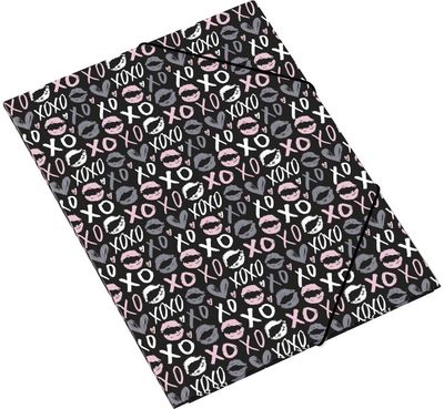 Aplankas plastikinis Ambar XOXO su guma, A4