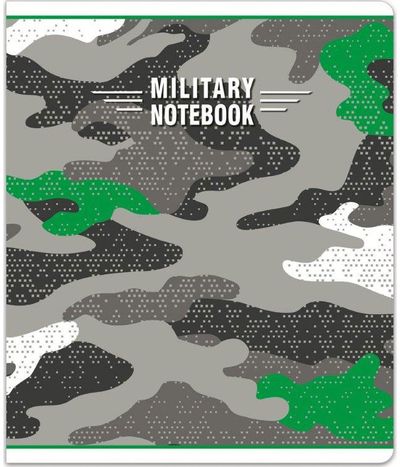 Sąsiuvinis Lastva MILITARY, A5+, 80 g, 32 l., langeliais