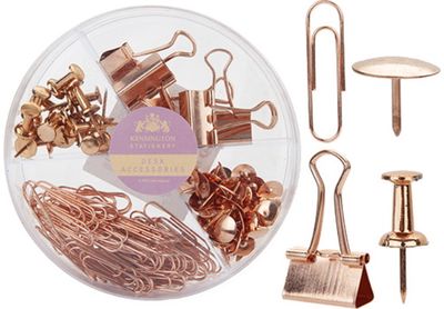 Sąvaržėlių ir spaustukų rinkinys KENSINGTON, Gold