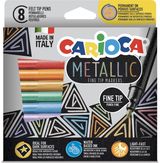 Flomasteriai CARIOCA METALLIC Fine, 8 spalvos