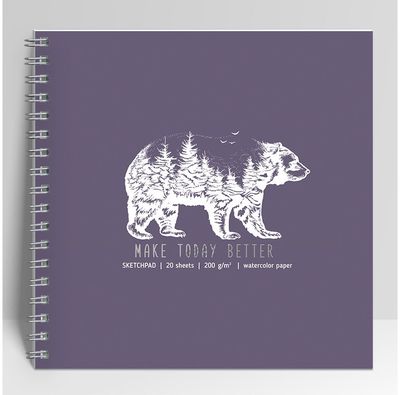 Eskizavimo albumas BETTER akvarelei su spirale, 19,5x19,5 cm, 200 g, 20 l.