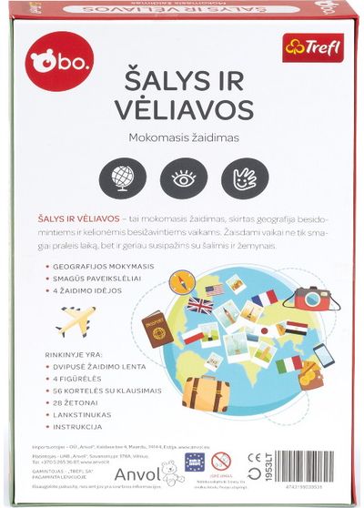 Mokomasis žaidimas BO ŠALYS IR VĖLIAVOS