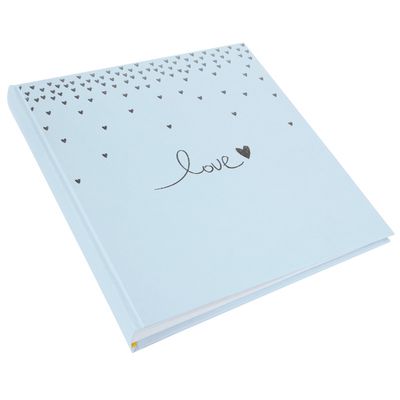Vestuvinis albumas GB RAINING HEARTS, melsvas, 60psl., 30x31cm.