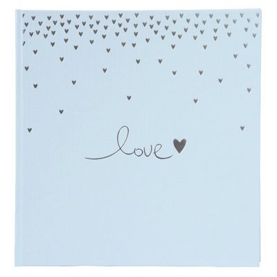 Vestuvinis albumas GB RAINING HEARTS, melsvas, 60psl., 30x31cm.