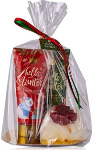 Dovanų rinkinys HELLO WINTER (dušo želė+ kūno losjonas+avies pieno muilas+kempin ė)