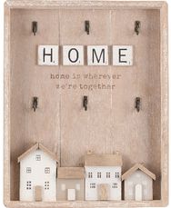 Medinė lentelė raktams HOME, 24x30 cm