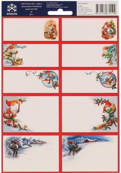 Dovanų ženklinimo lipdukai XMAS, 20 vnt.