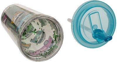 Gėrimų puodelis su šiaudeliu VW SURF ADVENTURE, plastikinis, 16x10 cm