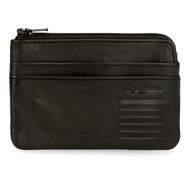 Monetų piniginė Pepe Jeans BACKBONE, natūrali oda, Black