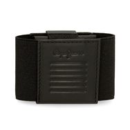 Kortelių dėklas Pepe Jeans BACKBONE, oda, Black