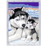 Tapyba pagal numerius RAVENSBURGER Romantic Haskiai 18x24 cm