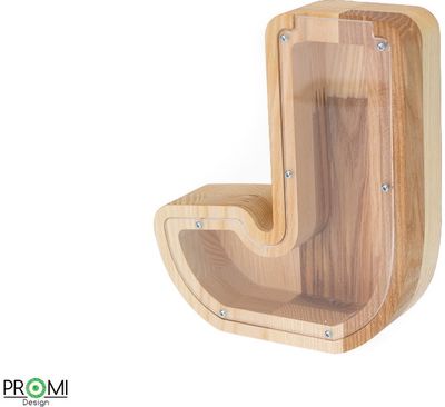 Medinė taupyklė RAIDĖ "J", 18 cm