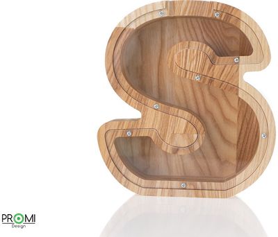 Medinė taupyklė RAIDĖ "S", 18 cm