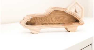 Medinė taupyklė AUTOMOBILIS, 29 cm