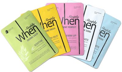 Lakštinių kaukių SIMPLY WHEN rinkinys, 5 vnt.