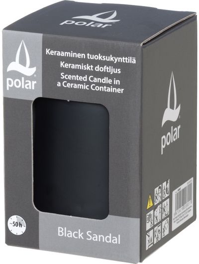 Kvepianti žvakė indelyje su dangteliu, juoda, 10cm