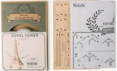 Medinė 3D dėlionė ROBOTIME Eifelio bokštas