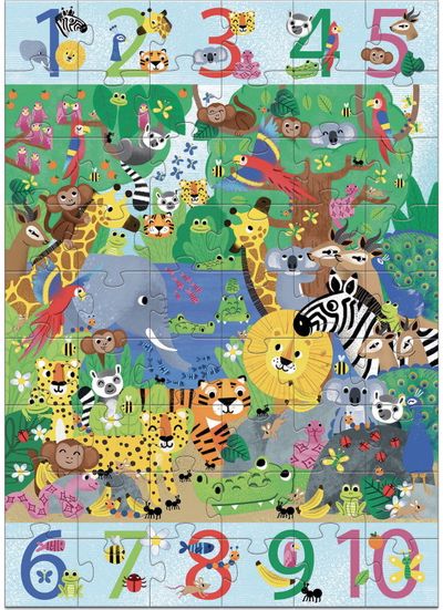 Lavinamoji dėlionė DJECO Giant puzzles - 1 to 10 Jungle 54 det.