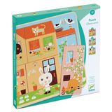 Medinė dėlionė DJECO 3 sluoksnių RABBIT COTTAGE