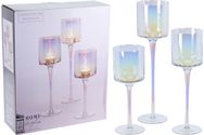 Žvakidžių rinkinys dovanų dėžutėje GLASS LUSTER EFFECT 3 vnt.