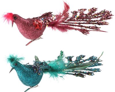 Kalėdinė prisegama dekoracija PEACOCK, 25x14x6 cm