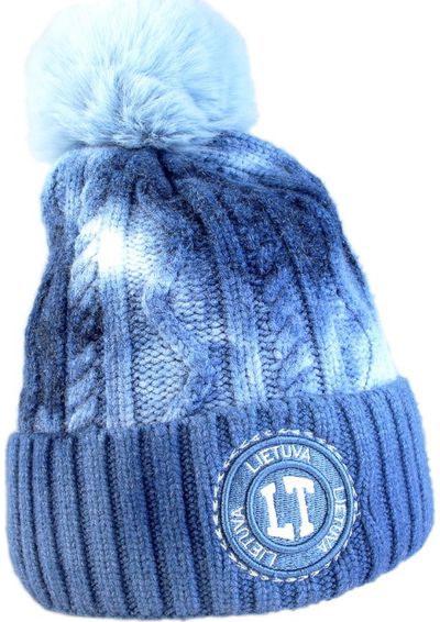 Žieminė kepurė RR LIETUVA mėlyna, švelnaus akrilo
