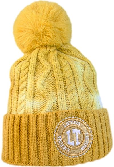 Žieminė kepurė RR LIETUVA geltona, švelnaus akrilo
