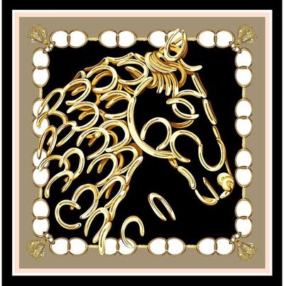 Skarelė su raštais įv.spalvų, 90 x 90 cm