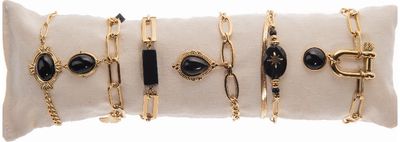 Apyrankė STELLA GREEN BLACK, dengta auksu