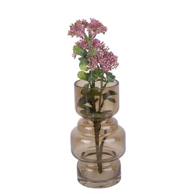 Vaza COURTLY GLASS HONEY BROWN, 20 x Ø 11 cm