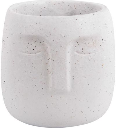Vazonas gėlėms FACE WHITE, 12,5 x Ø 14 cm