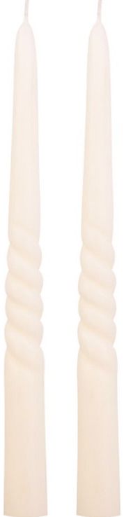 Pietų stalo žvakės MID TWIRL IVORY, 2 vnt.