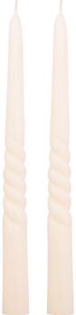Pietų stalo žvakės MID TWIRL IVORY, 2 vnt.