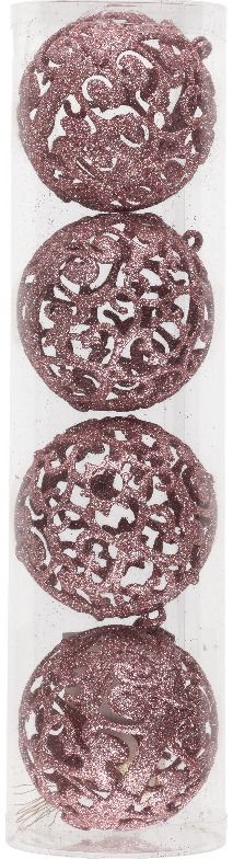 Eglutės burbulas ORNAMENT, 8 cm, 4 vnt.