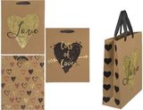 Dovanų maišelis CRAFT LOVE, 26 x 10 x 32 cm, 12 vnt.