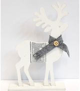Kalėdinė medinė dekoracija WHITE DEER, 22x13 cm