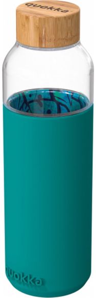 Stiklinė gertuvė QUOKKA FLOW PALM LEAVES, 660 ml