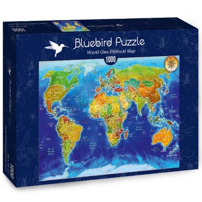 Dėlionė BLUEBIRD World Geo-Political Map 1000 det.