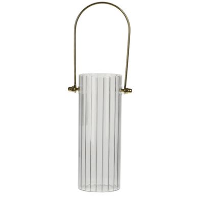 Stiklinė vaza GOLD HANDLE, 7,5x20 cm