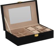 Papuošalų dėžutė VELVET BLACK W MIRROW, 25x16x7 cm